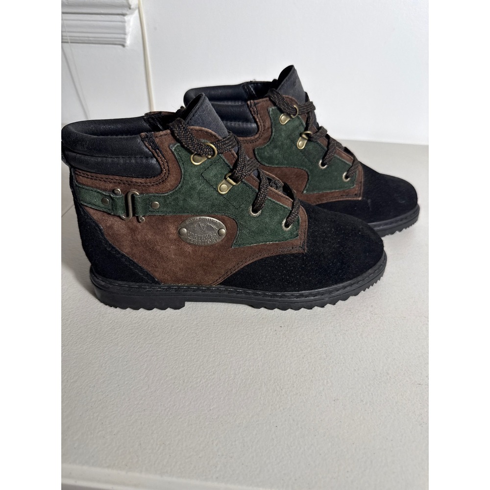 Northwest Territory Womens Color Block Suede Ankle Boots Brown Green Black Sz 9